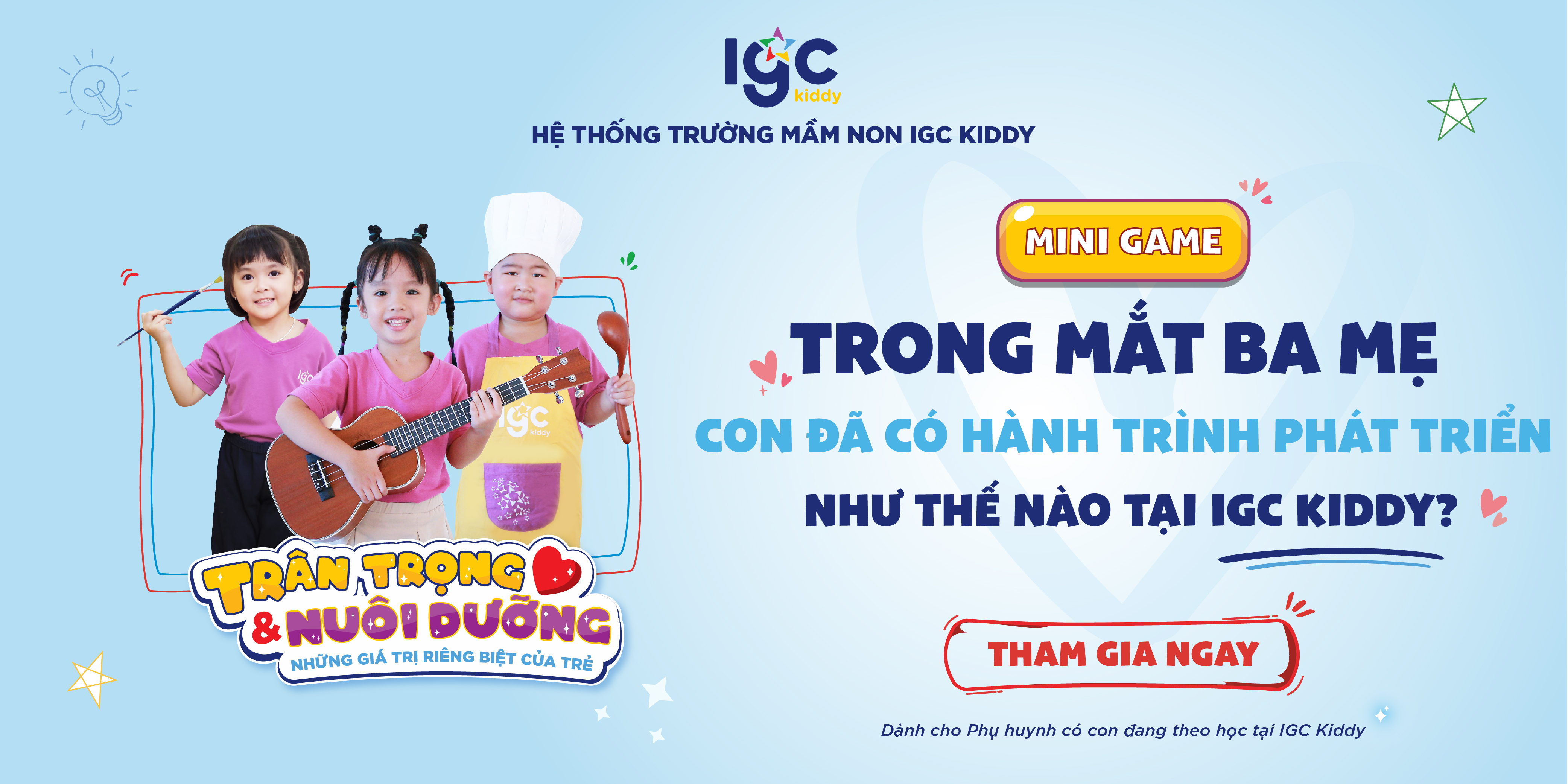 Minigame: Trong Mắt Ba Mẹ, Con Đã Có Hành Trình Phát Triển Như Thế Nào Tại IGC Kiddy?